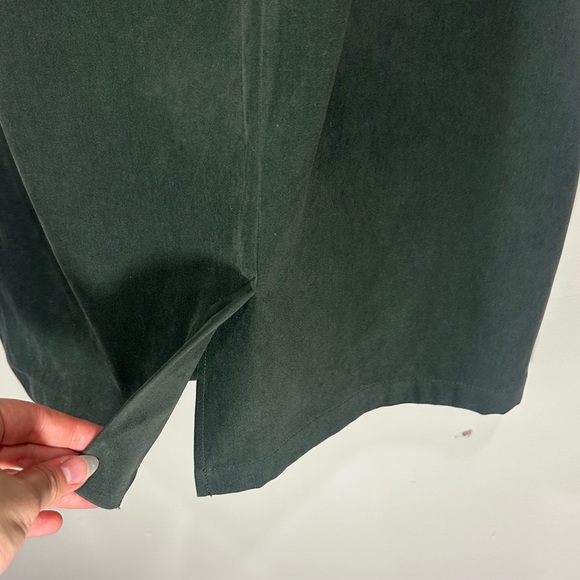 Talbots Chic Dark Faux Suede Green Sleeveless Tank Dress Woman's Size 2 - Picture 9 of 9